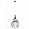 CEILING PENDANT LAMP  BLACK METAL-WHITE CLOTH Φ30x115H cm.