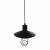 CEILING PENDANT LAMP  BLACK METAL-GLASS Φ26x125Hcm.