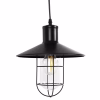 CEILING PENDANT LAMP  BLACK METAL-GLASS Φ26x125Hcm.