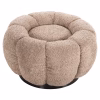 STOOL ROUND KRIPP  BEIGE BOUCLE-BLACK METAL BASE Φ60x31Hcm.