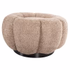 STOOL ROUND KRIPP  BEIGE BOUCLE-BLACK METAL BASE Φ60x31Hcm.