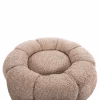 STOOL ROUND KRIPP  BEIGE BOUCLE-BLACK METAL BASE Φ60x31Hcm.