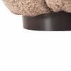 STOOL ROUND KRIPP  BEIGE BOUCLE-BLACK METAL BASE Φ60x31Hcm.