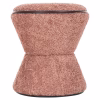 STOOL ROUND LINNER  BOUCLE FABRIC PINK-BLACK DETAIL D38x44 cm. STOOL ROUND LINNER  BOUCLE FABRIC PINK-BLACK DETAIL D38x44 cm.