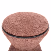 STOOL ROUND LINNER  BOUCLE FABRIC PINK-BLACK DETAIL D38x44 cm. STOOL ROUND LINNER  BOUCLE FABRIC PINK-BLACK DETAIL D38x44 cm.