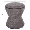 STOOL ROUND LINNER  BOUCLE FABRIC GREY-BLACK DETAIL D38x44 cm. STOOL ROUND LINNER  BOUCLE FABRIC GREY-BLACK DETAIL D38x44 cm.