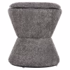 STOOL ROUND LINNER  BOUCLE FABRIC GREY-BLACK DETAIL D38x44 cm. STOOL ROUND LINNER  BOUCLE FABRIC GREY-BLACK DETAIL D38x44 cm.