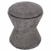 STOOL ROUND LINNER  BOUCLE FABRIC GREY-BLACK DETAIL D38x44 cm. STOOL ROUND LINNER  BOUCLE FABRIC GREY-BLACK DETAIL D38x44 cm.