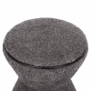 STOOL ROUND LINNER  BOUCLE FABRIC GREY-BLACK DETAIL D38x44 cm. STOOL ROUND LINNER  BOUCLE FABRIC GREY-BLACK DETAIL D38x44 cm.