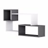 WALL SHELVES TANNER  MELAMINE IN GREY-WHITE 90,5x20x51Hcm. WALL SHELVES TANNER  MELAMINE IN GREY-WHITE 90,5x20x51Hcm.