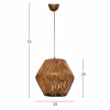 Ceiling Light for Indoor Use Hanging Metal and Bamboo Walnut 25x25x55 cm