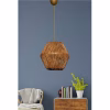 Ceiling Light for Indoor Use Hanging Metal and Bamboo Walnut 25x25x55 cm