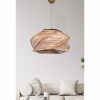 Ceiling Light C7367.01 for Indoor Use Hanging Wood and Natural Bamboo 36x36x65 cm