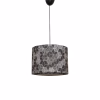 Φωτιστικό οροφής κρεμαστό μέταλλο και ύφασμα μαύρο γκρι 28x28x65Υ εκ.