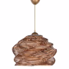 Φωτιστικό οροφής εσωτερικού χώρου κρεμαστό από ξύλο και bamboo καρυδί 32x32x65Υ εκ.