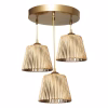 Φωτιστικό Οροφής C7512.01 Τρίφωτο Bamboo Χρυσό 35x85 εκ.