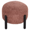 STOOL ROUND EWAN  PINK BOUCLE FABRIC-BLACK METAL LEGS Φ45x36Hcm. STOOL ROUND EWAN  PINK BOUCLE FABRIC-BLACK METAL LEGS Φ45x36Hcm.