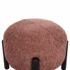 STOOL ROUND EWAN  PINK BOUCLE FABRIC-BLACK METAL LEGS Φ45x36Hcm. STOOL ROUND EWAN  PINK BOUCLE FABRIC-BLACK METAL LEGS Φ45x36Hcm.