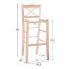 BAR STOOL LUCIUS  BEECH WOOD IMPREGNATED-UNPAINTED 40,5x40x105Hcm.FRAME ONLY BAR STOOL LUCIUS  BEECH WOOD IMPREGNATED-UNPAINTED 40,5x40x105Hcm.FRAME ONLY