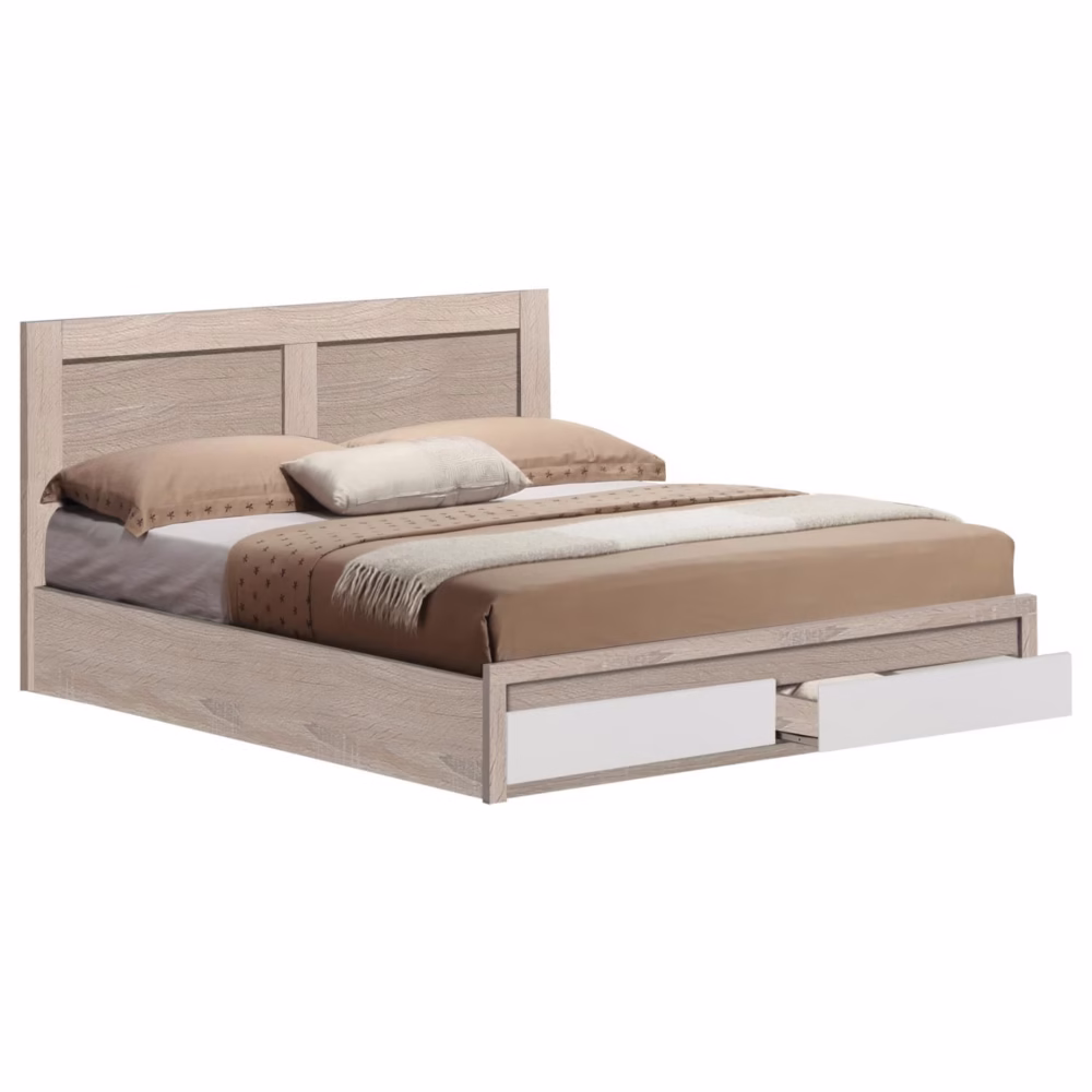 Κρεβάτι CAPRI C312.16 Διπλό με 2 Συρτάρια Sonama - Λευκό 150x200 εκ.