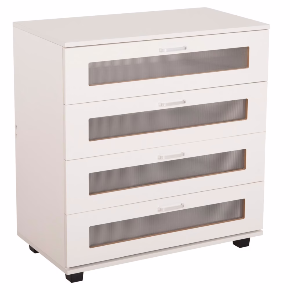 Συρταριέρα THORGAN C9880.03 με 4 Συρτάρια Λευκό 80x40x83Y εκ.
