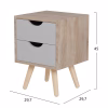 Nightstand DINKL Melamine - 2 Drawers Sonama-Grey 29.7x29.7x45H cm