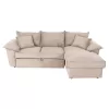 Γωνιακός Καναπές - Κρεβάτι ALDO Δεξιά γωνία με Αποθηκευτικό χώρο Ύφασμα Μπέζ 256x159x87Υεκ.