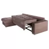 Corner Sofa-Bed CLANCY Left Corner with Storage Space Brown Fabric 308x181x92cm Corner Sofa-Bed CLANCY Left Corner with Storage Space Brown Fabric 308x181x92cm