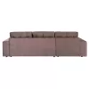 Corner Sofa-Bed CLANCY Left Corner with Storage Space Brown Fabric 308x181x92cm Corner Sofa-Bed CLANCY Left Corner with Storage Space Brown Fabric 308x181x92cm