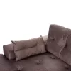 Corner Sofa-Bed CLANCY Left Corner with Storage Space Brown Fabric 308x181x92cm Corner Sofa-Bed CLANCY Left Corner with Storage Space Brown Fabric 308x181x92cm