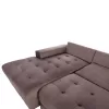 Corner Sofa-Bed CLANCY Left Corner with Storage Space Brown Fabric 308x181x92cm Corner Sofa-Bed CLANCY Left Corner with Storage Space Brown Fabric 308x181x92cm