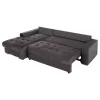 Corner Sofa-Bed CLANCY Left Corner with Storage Space Anthracite Fabric 308x181x92cm Corner Sofa-Bed CLANCY Left Corner with Storage Space Anthracite Fabric 308x181x92cm