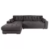 Corner Sofa-Bed CLANCY Left Corner with Storage Space Anthracite Fabric 308x181x92cm Corner Sofa-Bed CLANCY Left Corner with Storage Space Anthracite Fabric 308x181x92cm