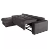 Corner Sofa-Bed CLANCY Left Corner with Storage Space Anthracite Fabric 308x181x92cm Corner Sofa-Bed CLANCY Left Corner with Storage Space Anthracite Fabric 308x181x92cm