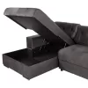 Corner Sofa-Bed CLANCY Left Corner with Storage Space Anthracite Fabric 308x181x92cm Corner Sofa-Bed CLANCY Left Corner with Storage Space Anthracite Fabric 308x181x92cm