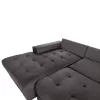 Corner Sofa-Bed CLANCY Left Corner with Storage Space Anthracite Fabric 308x181x92cm Corner Sofa-Bed CLANCY Left Corner with Storage Space Anthracite Fabric 308x181x92cm