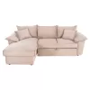 Corner Sofa - Bed ALDO Left Corner with Storage Space Beige Fabric 256x159x87Hcm