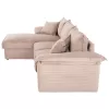 Corner Sofa - Bed ALDO Left Corner with Storage Space Beige Fabric 256x159x87Hcm