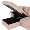 Corner Sofa - Bed ALDO Left Corner with Storage Space Beige Fabric 256x159x87Hcm