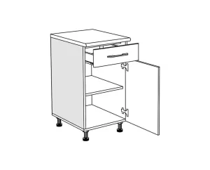 Floor Kitchen Cabinet IN MDF D45 KFB with 1 Drawer Floor Kitchen Cabinet IN MDF D45 KFB with 1 Drawer