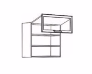 Ντουλάπι Κουζίνας Κρεμαστό RUSTIC VH60 B με Βιτρίνα Λευκό