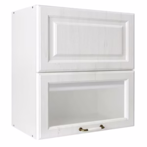 Ντουλάπι Κουζίνας Κρεμαστό RUSTIC VH80 B με Βιτρίνα Λευκό