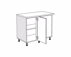 Ντουλάπι Κουζίνας Επιδαπέδιο Γωνιακό Τυφλό RUSTIC DU100 Λευκό