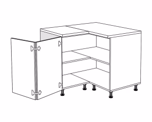 Floor Kitchen Corner Cabinet RUSTIC DU 2K White