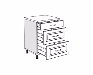 Floor Kitchen Cabinet RUSTIC D80 3F B with 3 Drawers White Floor Kitchen Cabinet RUSTIC D80 3F B with 3 Drawers White