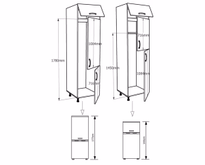 Στήλη Κουζίνας Επιδαπέδια RUSTIC FRIZ 2V για Ψυγείο Λευκό