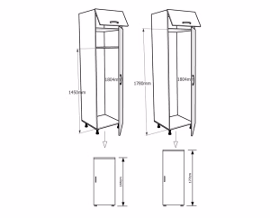 Floor Kitchen High Cabinet RUSTIC FRIZ 60 White Floor Kitchen High Cabinet RUSTIC FRIZ 60 White