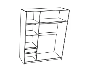 Ντουλάπα Συρόμενη Elegance AP 180 Ντουλάπα Συρόμενη Elegance AP 180