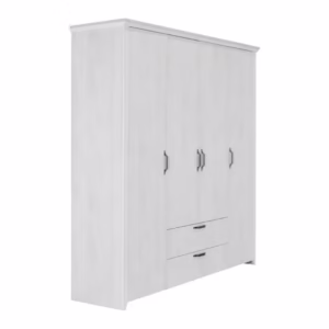 Ντουλάπα Rustic 4V2F Τετράφυλλη Λευκή