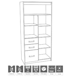 Ντουλάπα Kinder 2V3F Ντουλάπα Kinder 2V3F